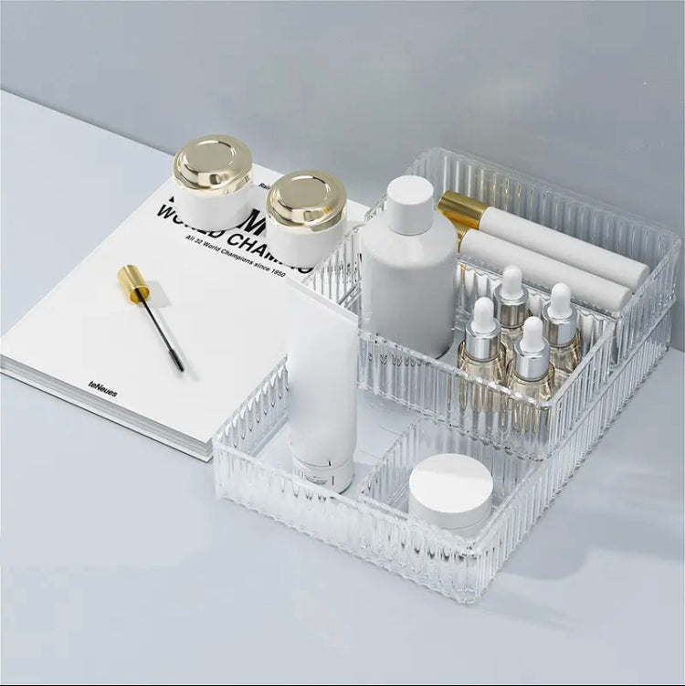 4pcs Acrylic Desk Drawer Organizers Set, Bathroom Storage Makeup Organizer, Transparent Storage Box 4pcs Acrylic Desk Drawer Organizers Set, Bathroom Storage Makeup Organizer, Transparent Storage Box